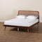 Baxton Studio Irina Mid-Century Modern Grey Fabric and Ash Walnut Finished Wood King Size Platform Bed 235-12776-ZORO - alternate 2